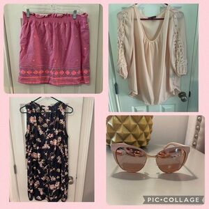 Women’s Pink Bundle! (Size 12 dress, size 10 skirt, size XL blouse)